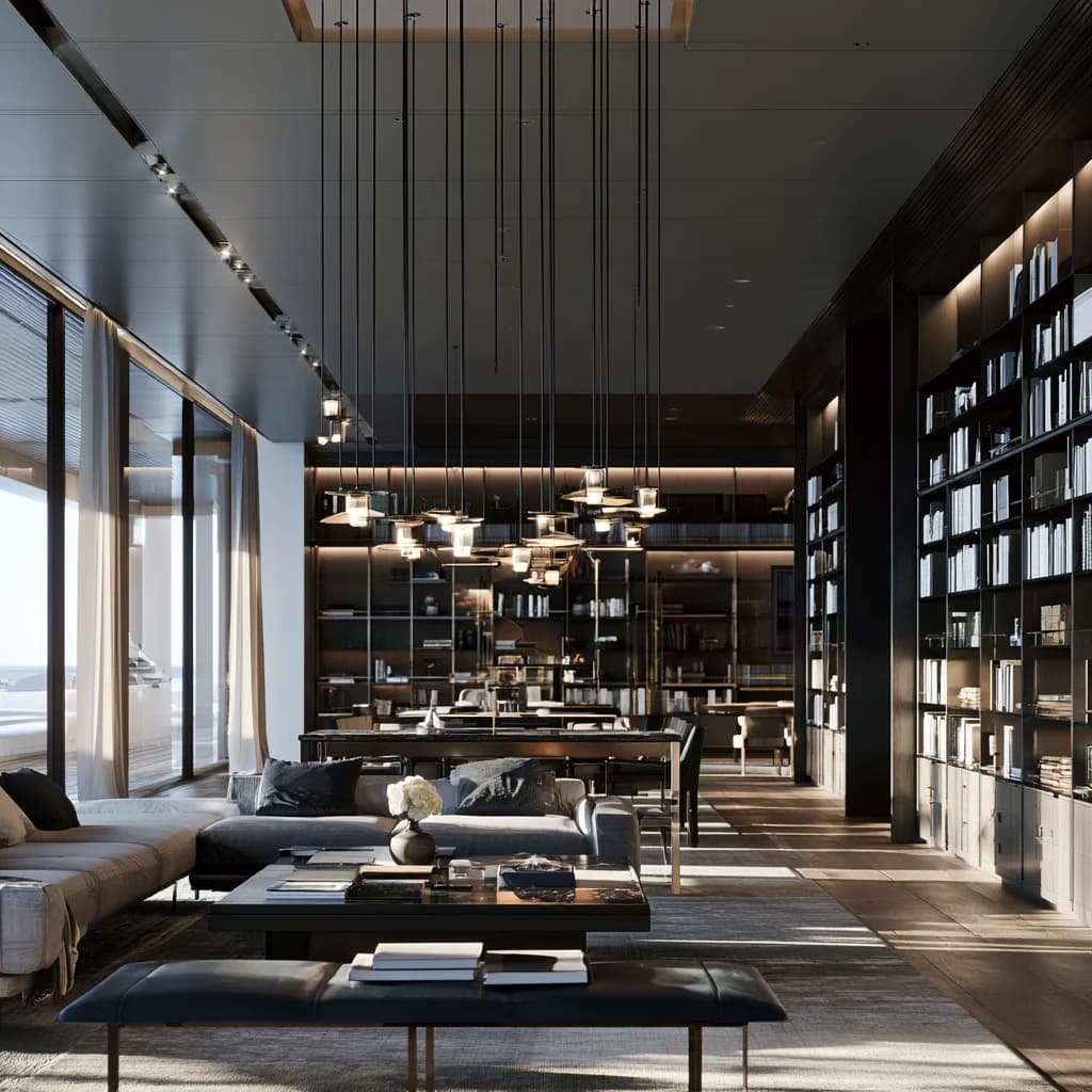Museum and library space with engineered conservation lighting and climate control protecting the collection